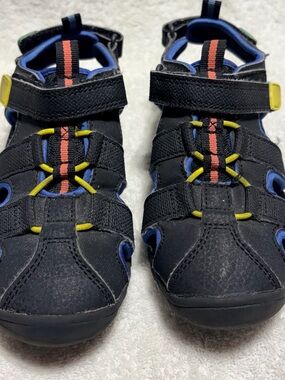 Cat & Jack Black Sandals size 12 black with multicolored accents